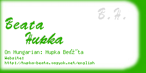 beata hupka business card